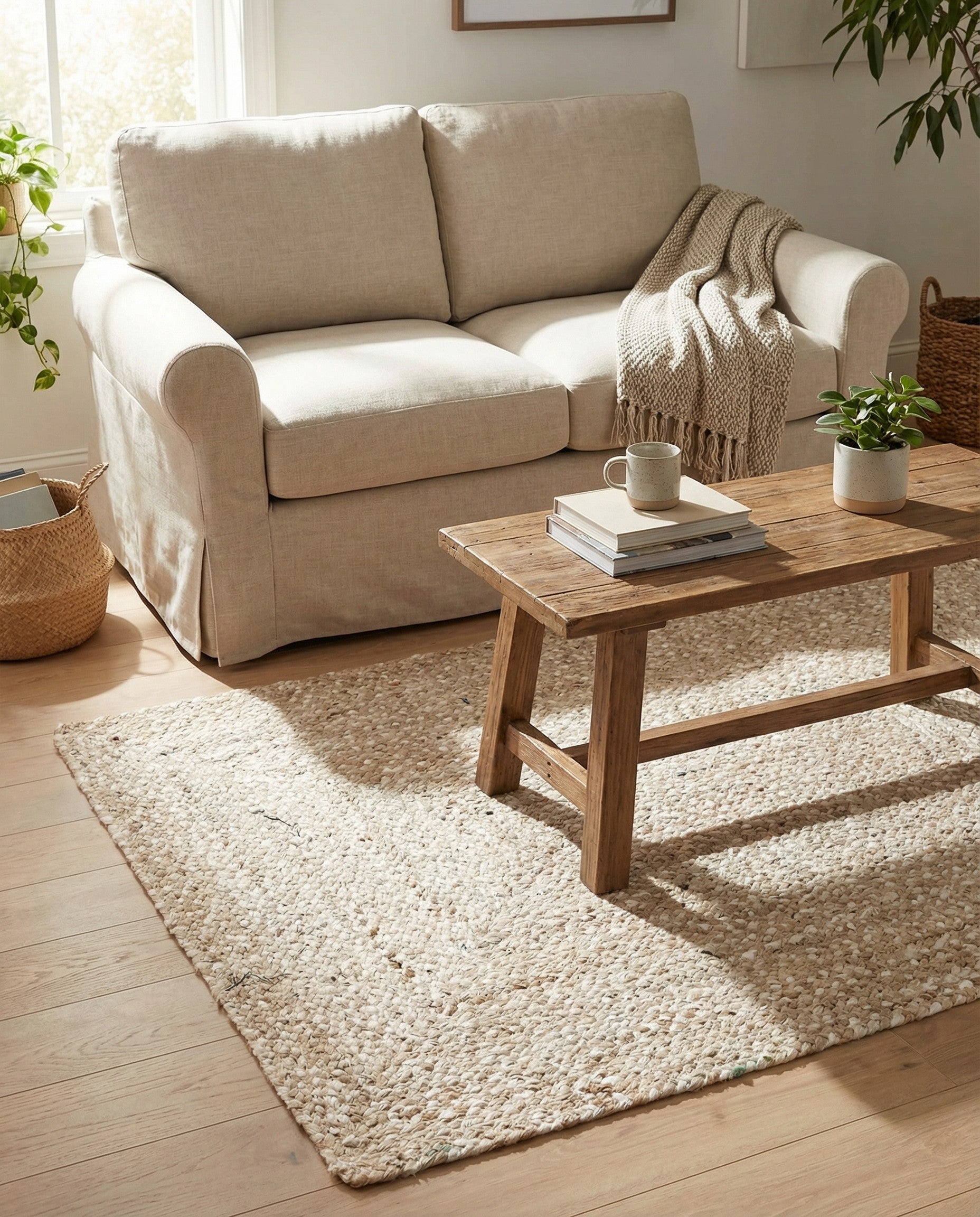  4' 1 x 6' 1  Hand Braided Chindi Rug