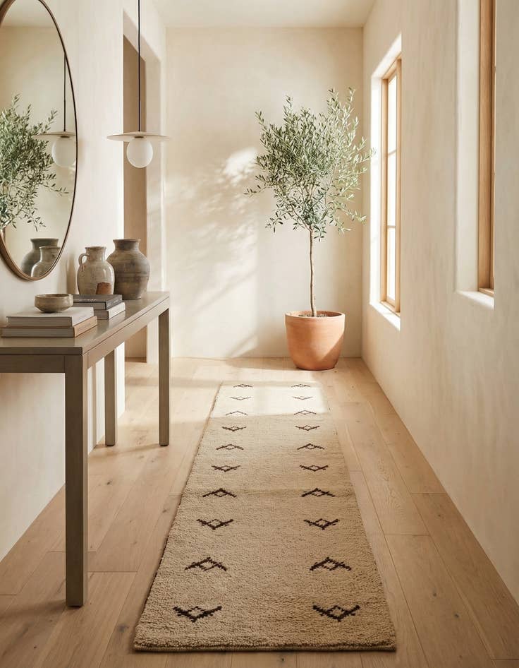 Detail image of 2' 9 x 11' 8  Hand Knotted Moroccan Wool Runner Rug