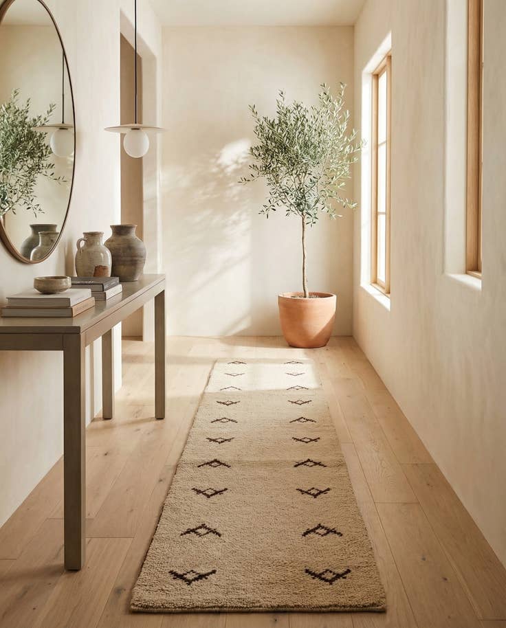 Detail image of 2' 9 x 11' 8 Hand Knotted Moroccan Wool Runner Rug