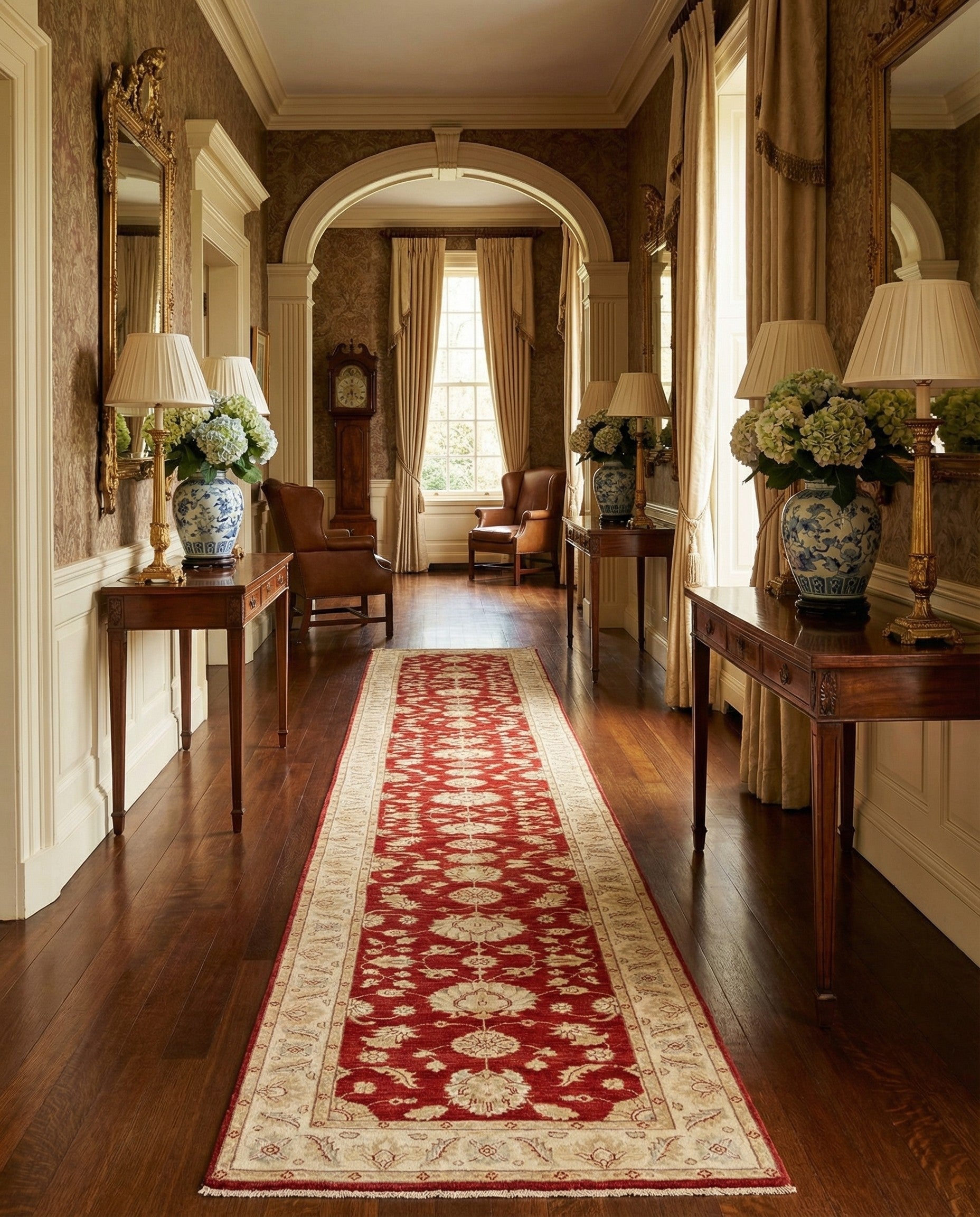  3' x 19'  Hand Knotted Peshawar Ziegler Runner Rug