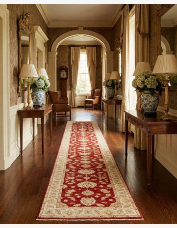 3' x 19' Hand Knotted Peshawar Ziegler Runner Rug