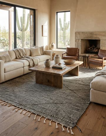 6' 8 x 10' 5 Hand Knotted Moroccan Wool Rug