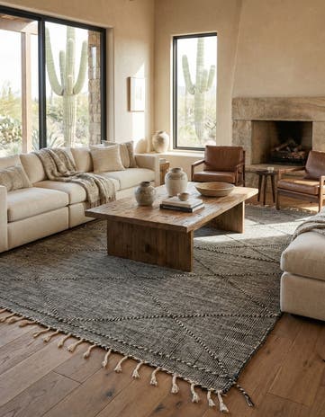 6' 8 x 10' 5 Hand Knotted Moroccan Wool Rug
