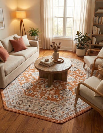 Rust Red Charlotte Octagon Rug