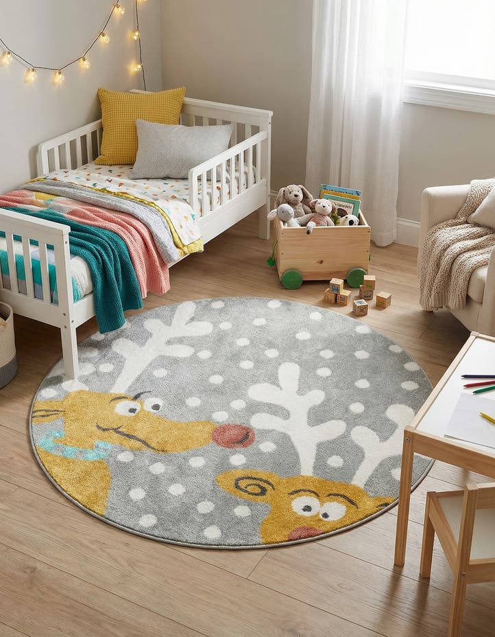 5' 1 x 5' 1 Reindeer Whimsy Kids Ro...