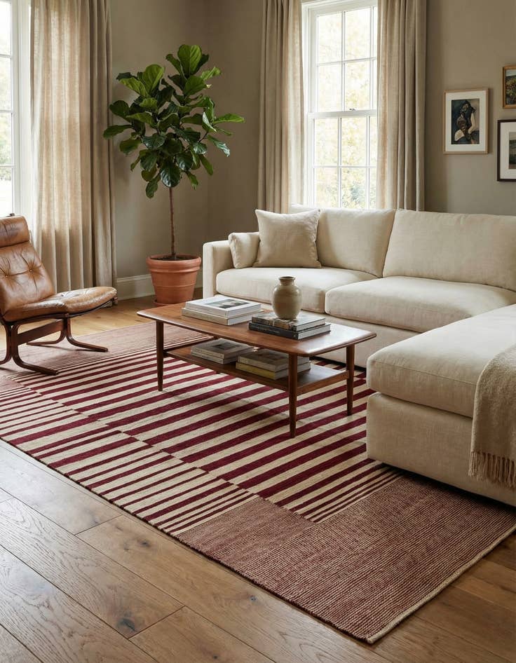 Detail image of 5' 10 x 7' 9  Hand Woven Kilim Modern Wool Rug