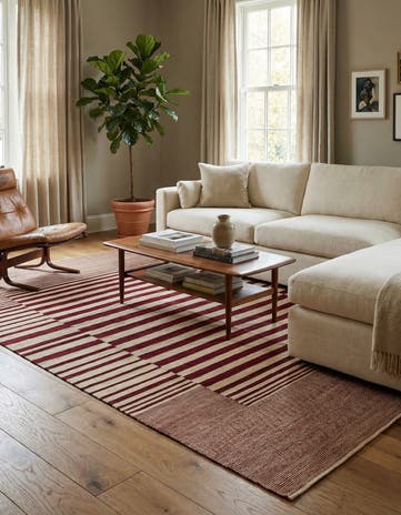 5' 10 x 7' 9 Hand Woven Kilim Modern Wool Rug