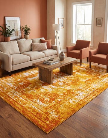 Orange Monte Carlo Rug