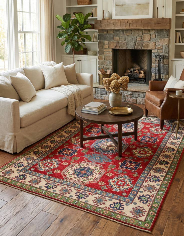 Detail image of 5' 5 x 8'  Hand Knotted Kazak Rug