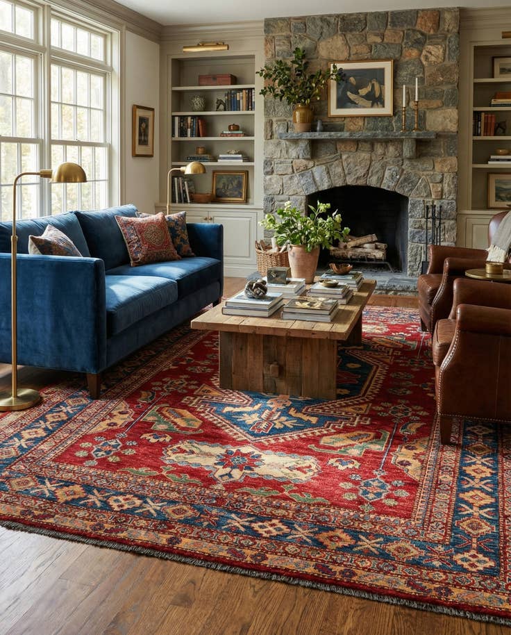 Detail image of 5' 11 x 8' 6 Hand Knotted Kazak Oriental Wool Rug