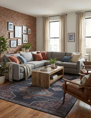 Charcoal and Gray Washable Sisu Rug