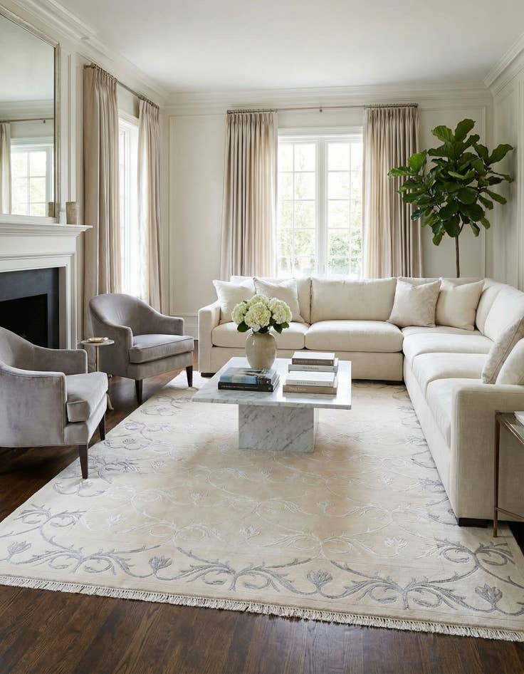 Detail image of  6' 5 x 9' 9  Hand Knotted Darya Wool Rug