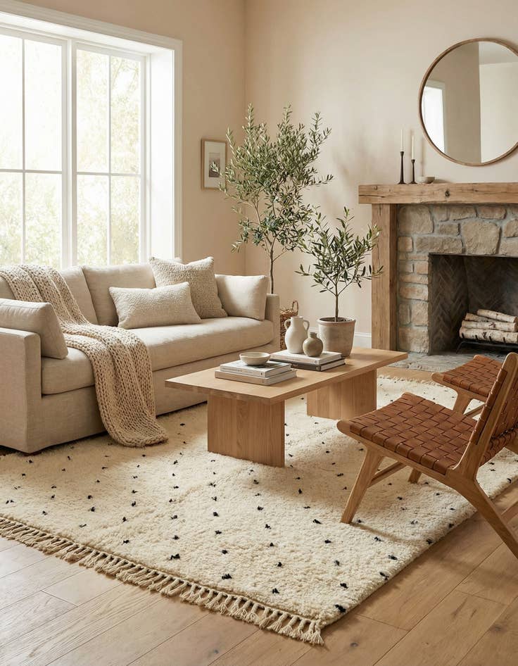 Detail image of 5' 2 x 7' 8  Hand Knotted Moroccan Wool Rug