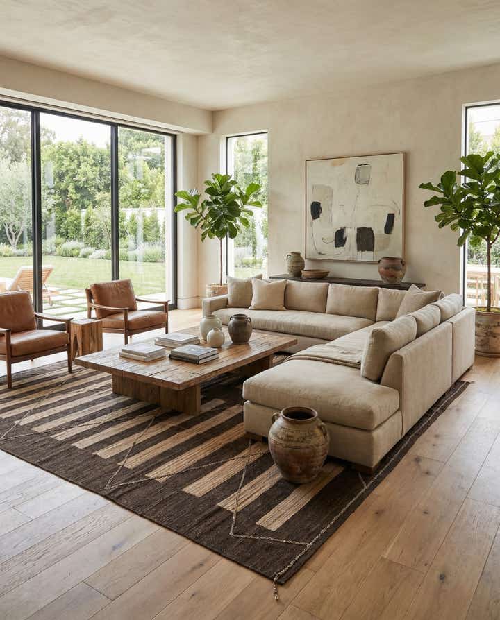 12' 9 x 13' 5 Hand Woven Kilim Modern Wool Square Rug