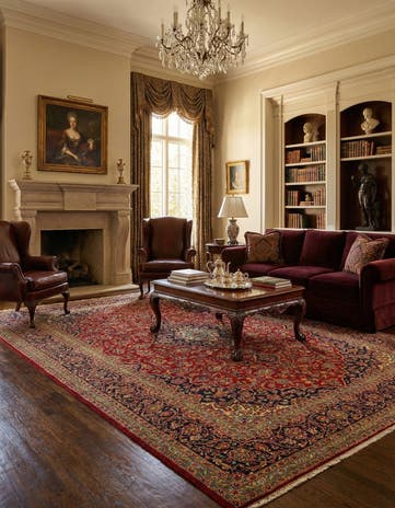 9' 7 x 12' 10 Kashan Wool Rug