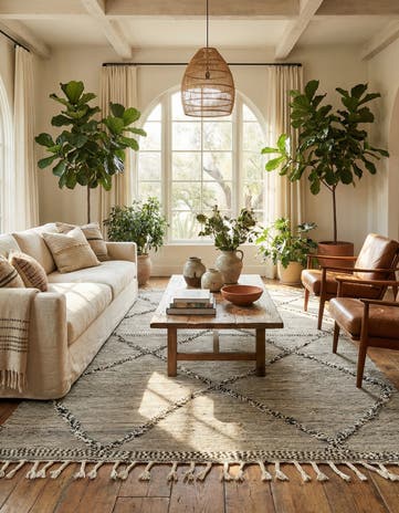 6' 6 x 11' 5 Hand Knotted Moroccan Wool Rug