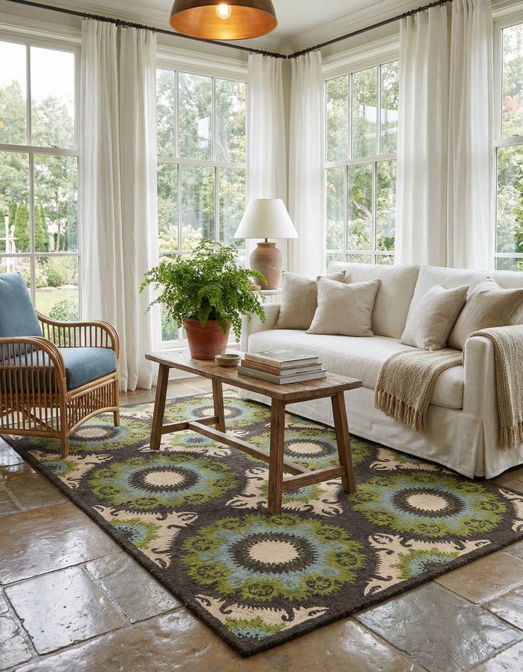 Detail image of  5' x 8' Luna Wool Rug