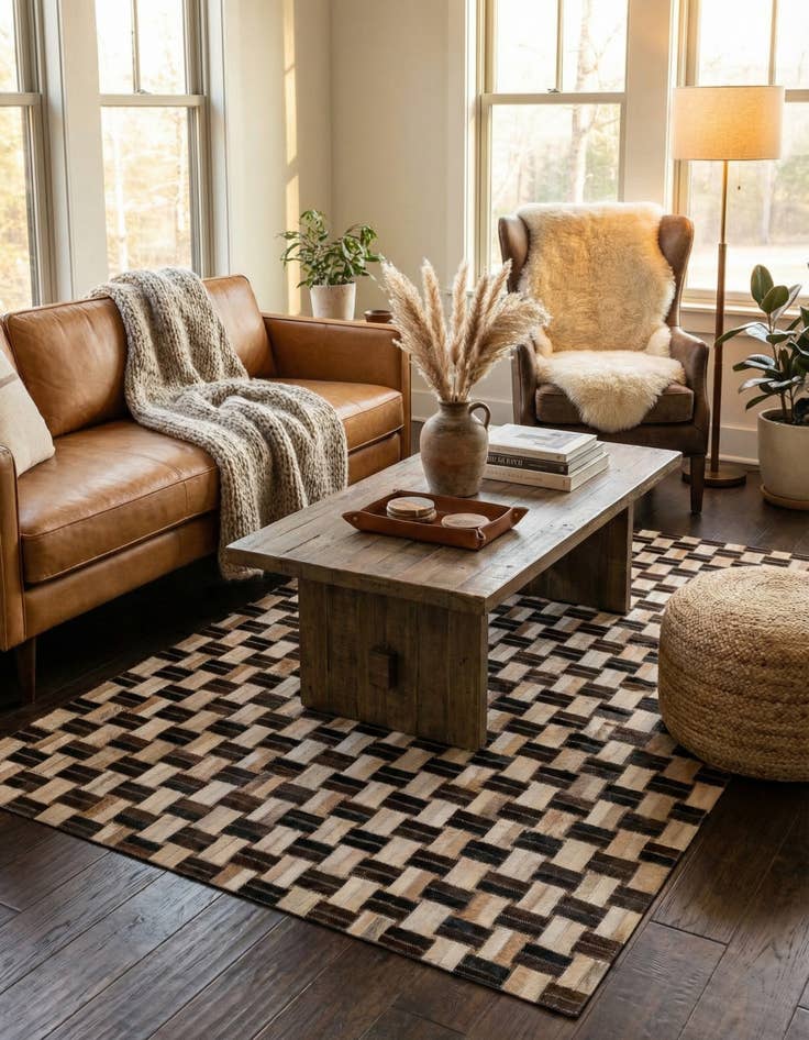 Detail image of 3' 11 x 5' 11 Cowhide - Patchwork Rug