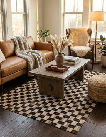 3' 11 x 5' 11 Cowhide - Patchwork Rug