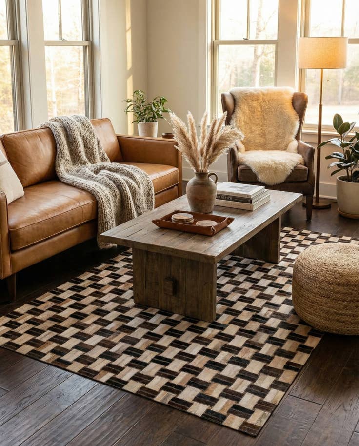 Detail image of 3' 11 x 5' 11 Cowhide - Patchwork Rug