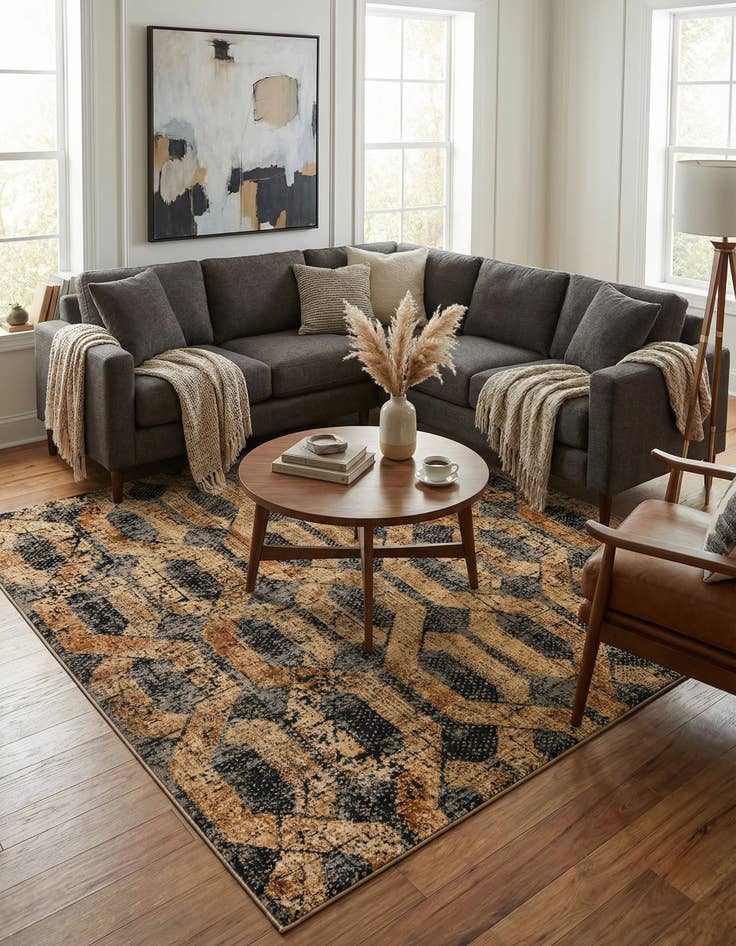 Detail image of 7' 10 x 7' 10 Saturn Square Rug