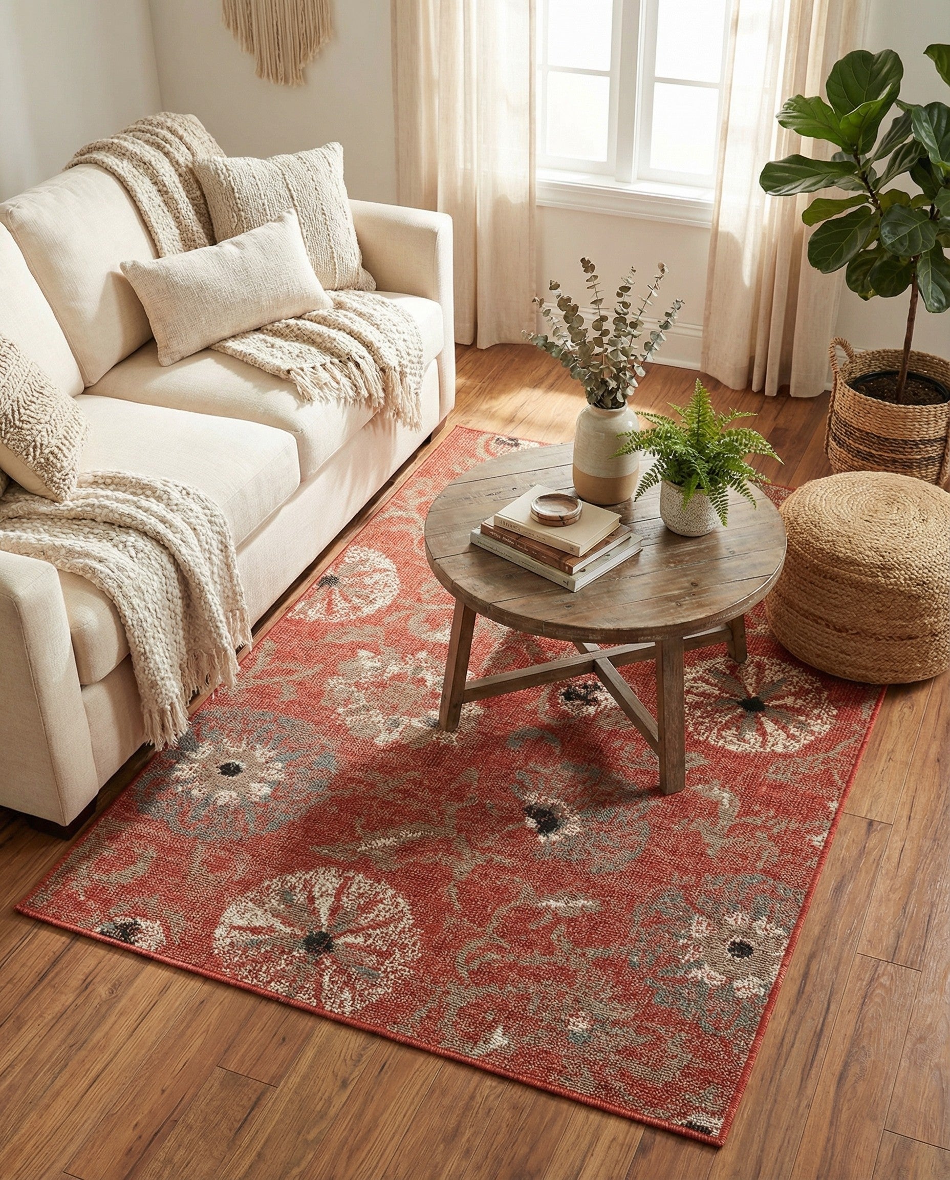 4' x 6' Easy-Clean Botanical Indoor / Outdoor Rug
