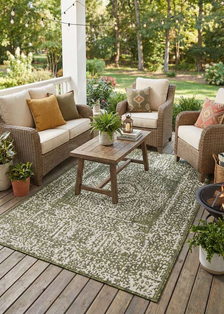 4' x 6' Easy-Clean Traditional Indoor / Outdoor Rug