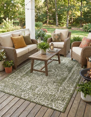 4' x 6' Easy-Clean Traditional Indoor / Outdoor Rug