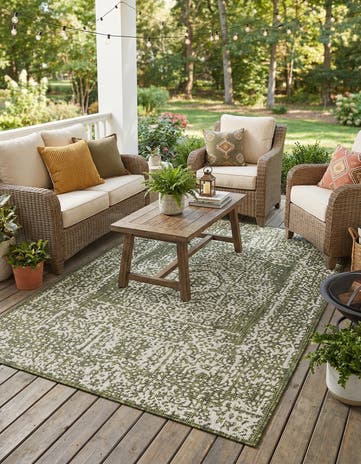 4' x 6' Easy-Clean Traditional Indoor / Outdoor Rug