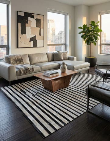 5' x 8' Cowhide Leather Rug