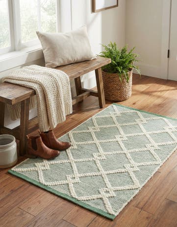 Mint Green Hand Knotted Jill Zarin Dorset Rug