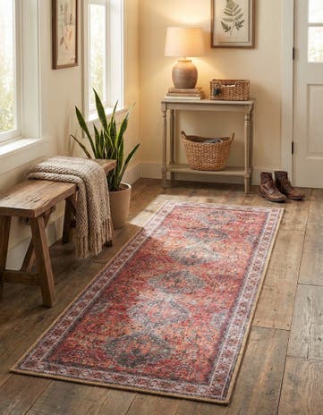 2' x 6' 1 Washable Timeless Runner Rug