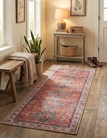 2' x 6' 1 Washable Timeless Runner Rug