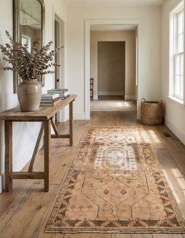 4' 2 x 9' 6 Hand Knotted Ultra Vintage Persian Wool Runner Rug
