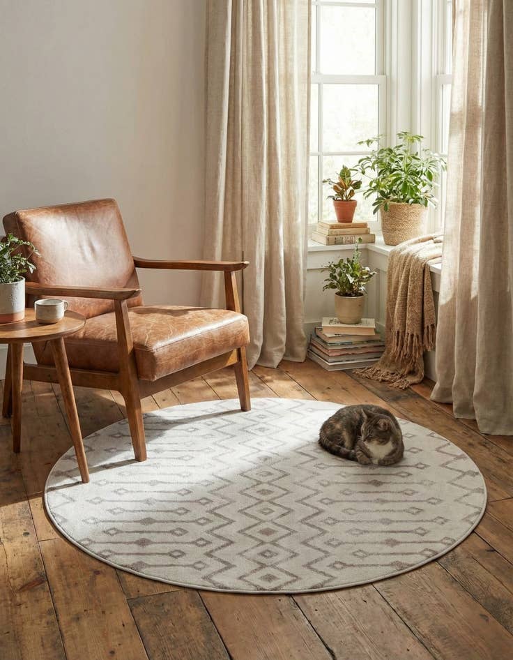 Detail image of 3' x 3' Bohemian Trellis Round Rug