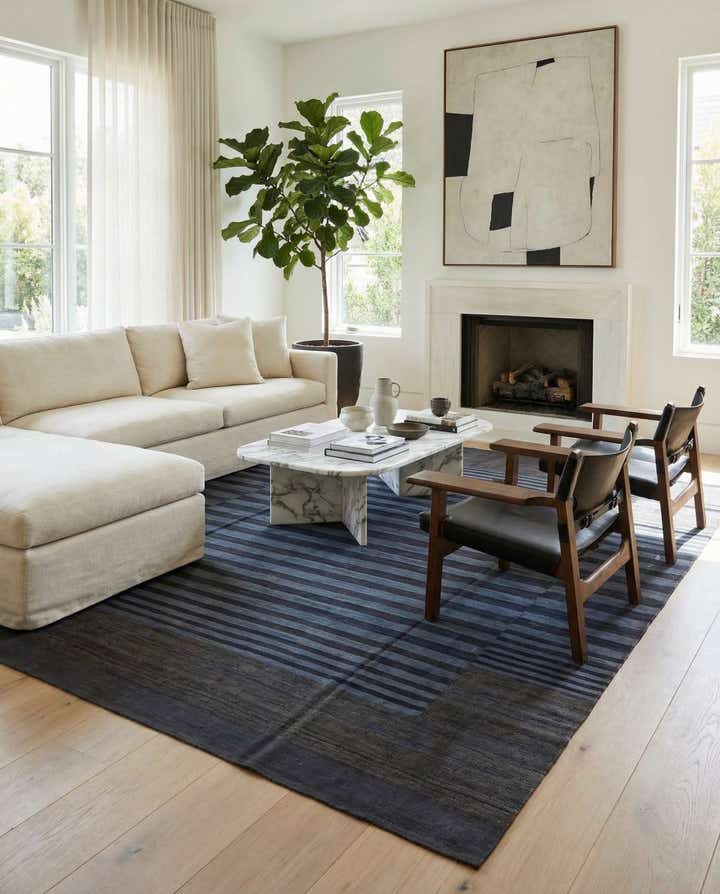 7' 10 x 9' 8 Hand Woven Kilim Modern Wool Rug