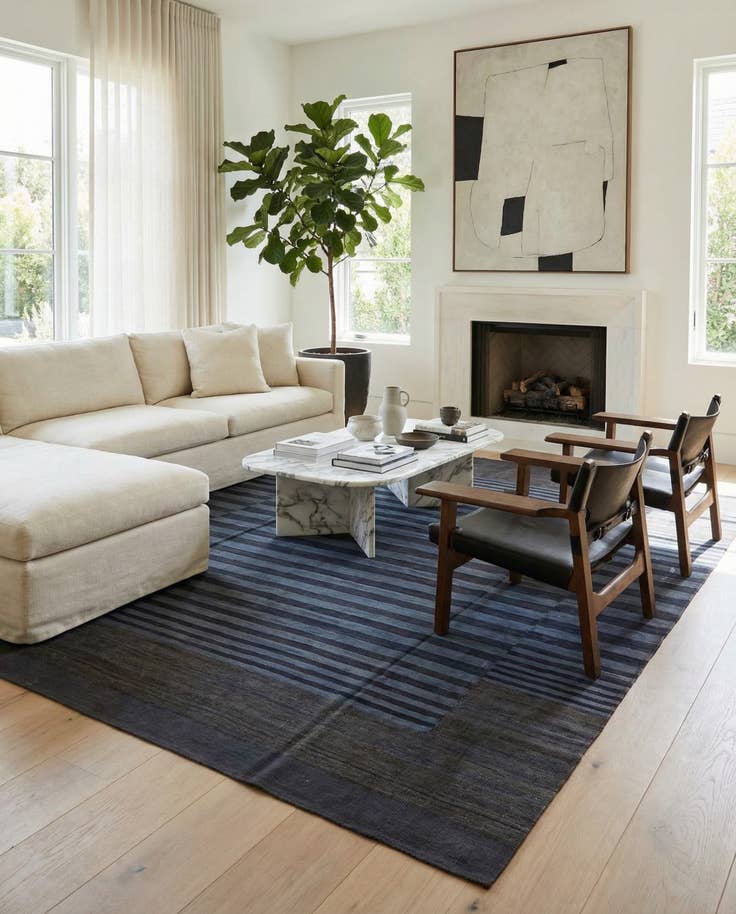 Detail image of 7' 10 x 9' 8 Hand Woven Kilim Modern Wool Rug