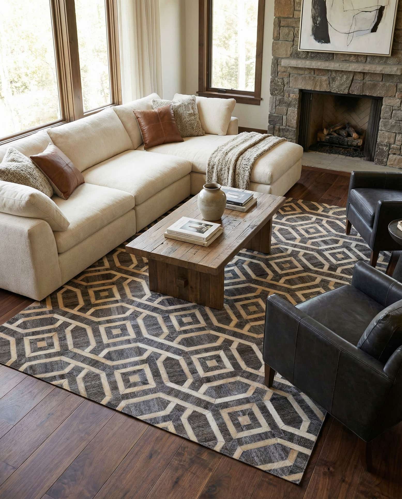 5' x 7' 8 Cowhide Rug