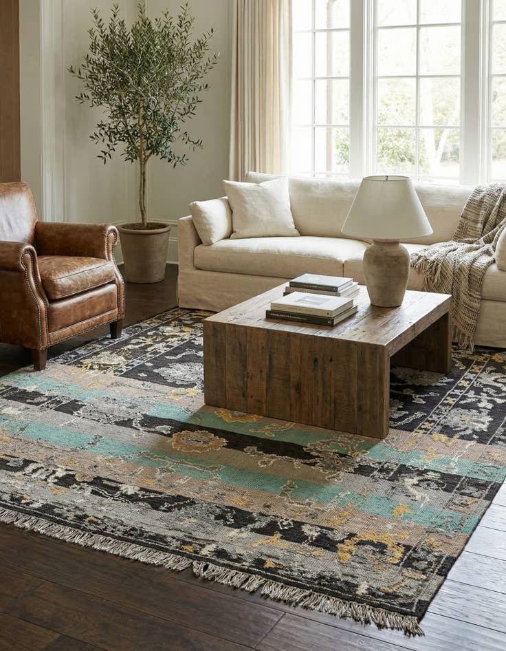 Detail image of  8' 4 x 10' 1  Hand Knotted Oushak Wool Rug