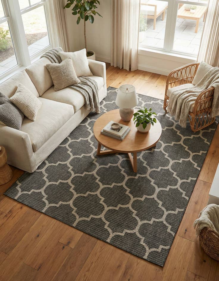 Detail image of 5' 3 x 8'  Washable Trellis Indoor / Outdoor Rug