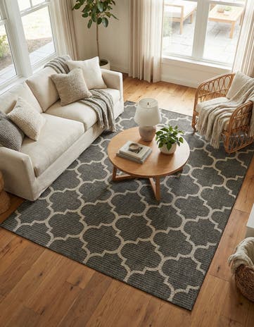 5' 3 x 8' Easy-Clean Lattice Indoor / Outdoor Rug