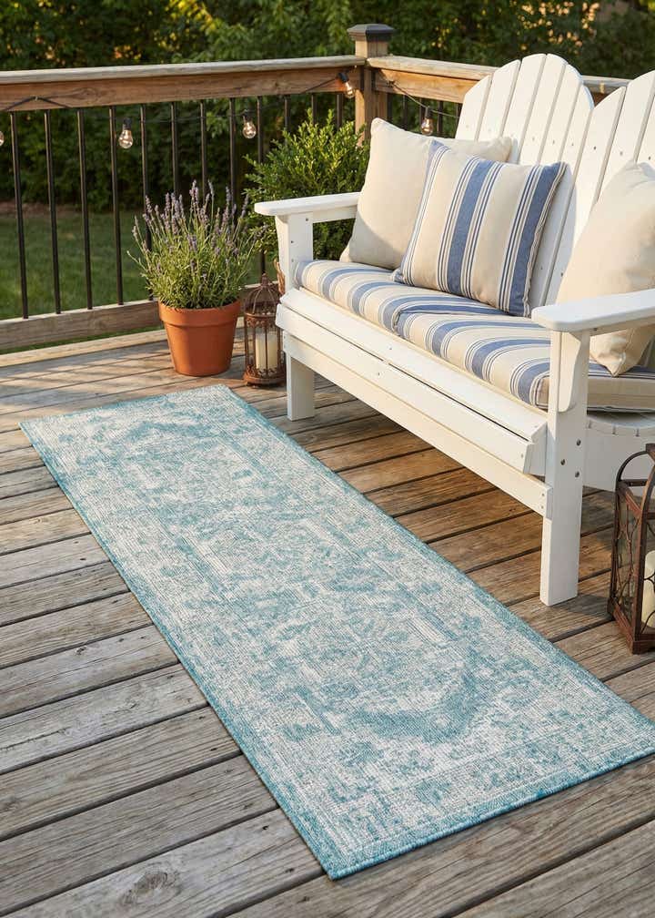 2' x 8' Easy-Clean Traditional Indoor / Outdoor Runner Rug