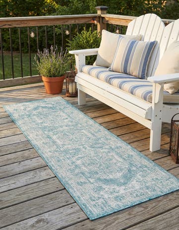 2' x 8' Easy-Clean Traditional Indoor / Outdoor Runner Rug