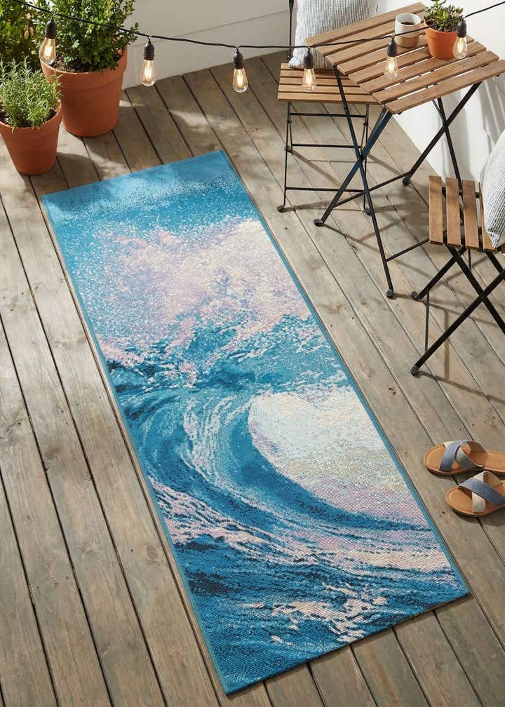 2' x 5' 1 Easy-Clean Modern Indoor / Outdoor Runner Rug