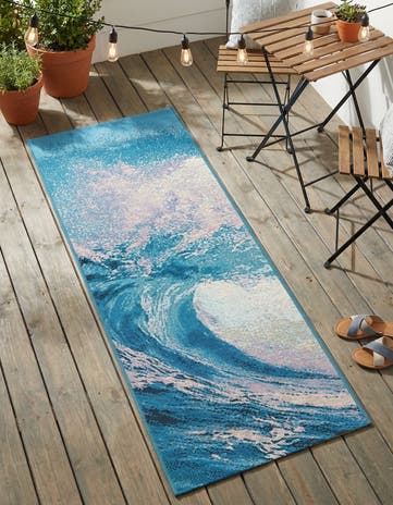 2' x 5' 1 Easy-Clean Modern Indoor / Outdoor Runner Rug