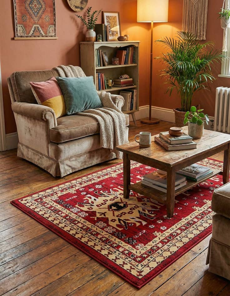 Detail image of  4' x 6' Heris Rug