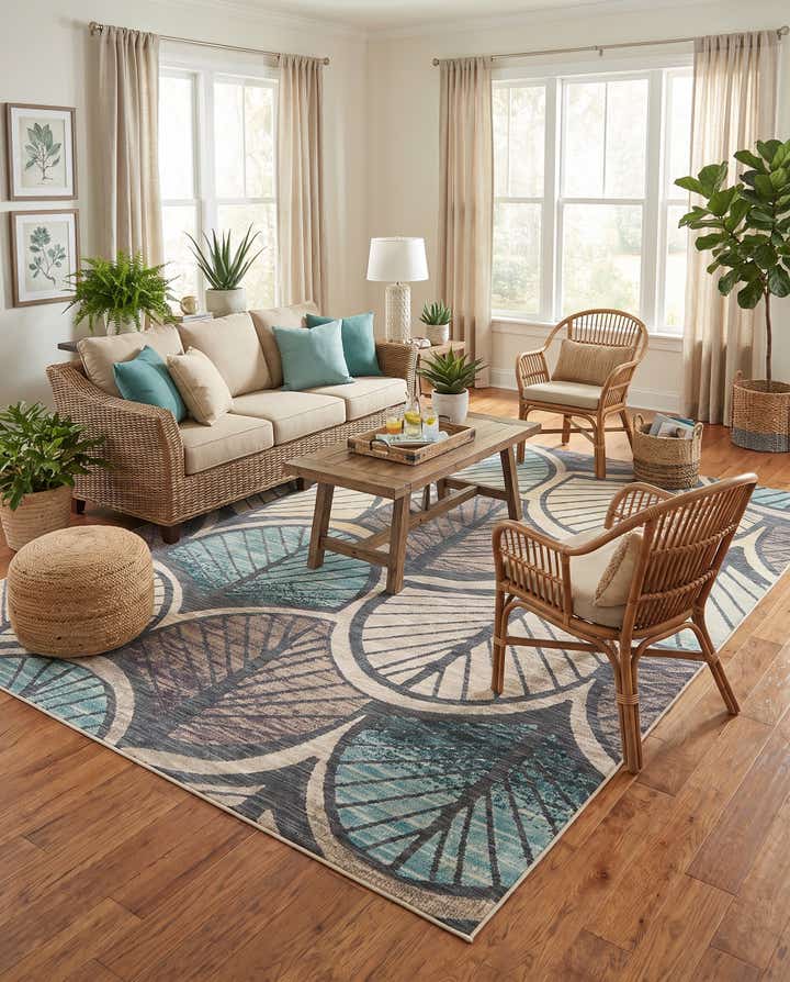 9' x 12' Easy-Clean Casablanca Indoor / Outdoor Rug