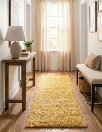 Sun Yellow Zermatt Shag Runner Rug