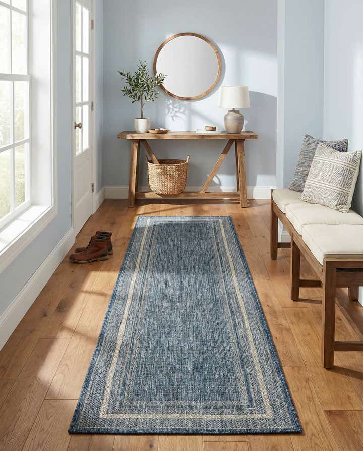 2' x 8' Easy-Clean Border Indoor / Outdoor Runner Rug