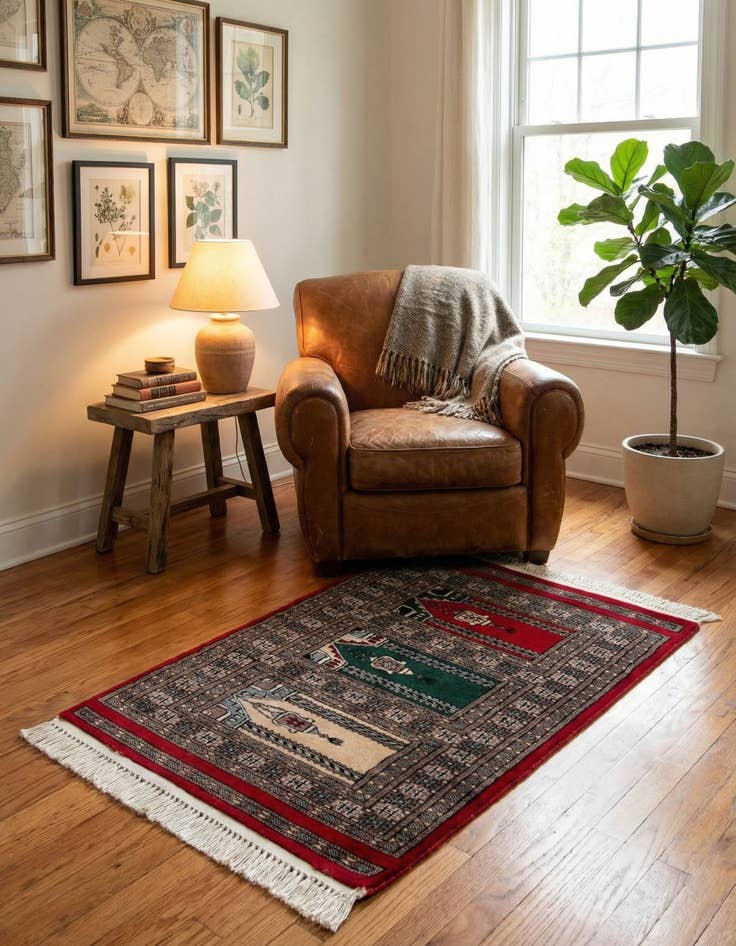 Detail image of 2' x 3' 2  Hand Knotted Bokhara Oriental Wool Rug